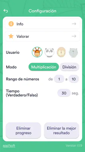 Juegos de multiplicación niños screenshot