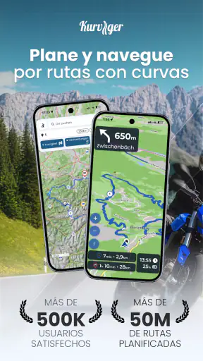 Kurviger navigation moto screenshot