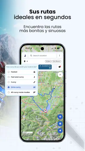Kurviger navigation moto screenshot