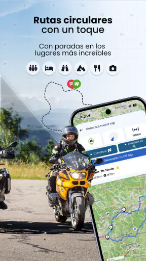 Kurviger navigation moto screenshot