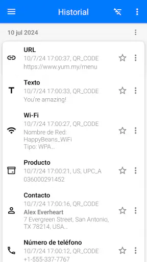 Lector de código QR screenshot