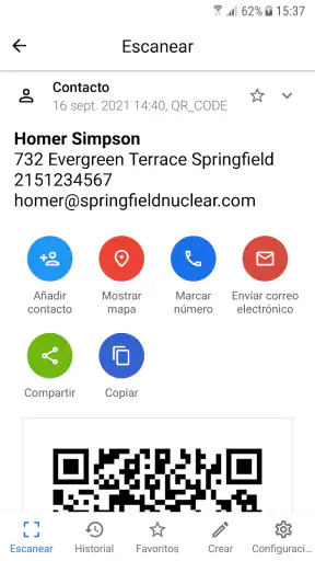 Lector de códigos QR y barras screenshot