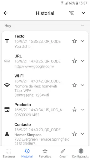 Lector de códigos QR y barras screenshot