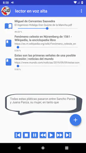 Lector en voz alta en español screenshot