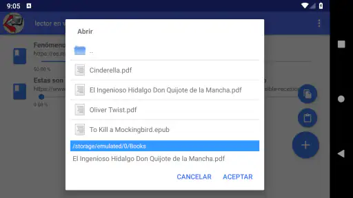 Lector en voz alta en español screenshot