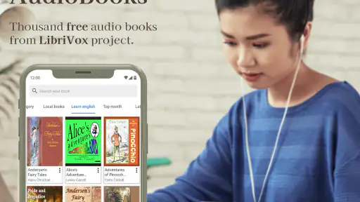 LibriVox: Audio bookshelf screenshot