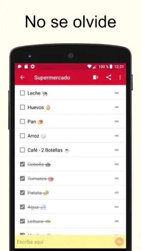 Lista de compras screenshot