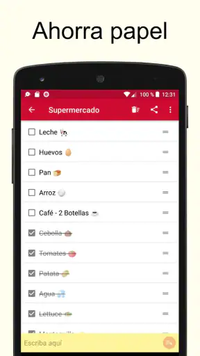 Lista de compras screenshot