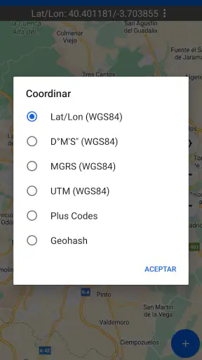 Mapa de coordenadas GPS screenshot