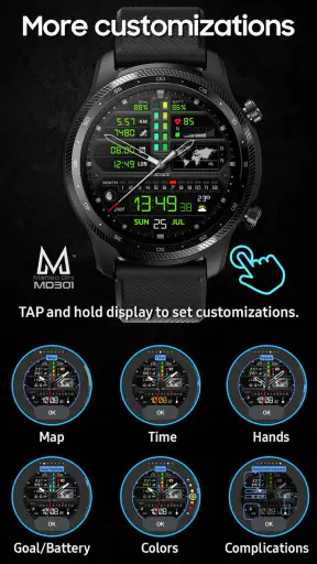 MD301 Hybrid watch face screenshot