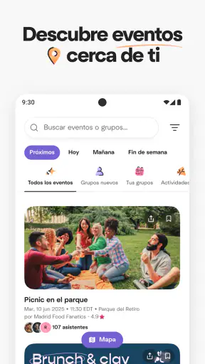 Meetup: eventos locales screenshot