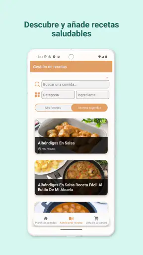 Menú Semanal Planificador screenshot