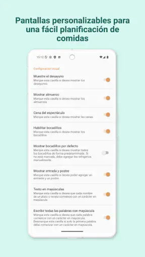 Menú Semanal Planificador screenshot