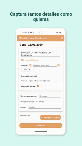 Menú Semanal Planificador screenshot