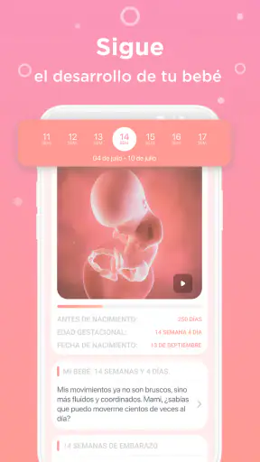 Mi embarazo. Calendario app screenshot