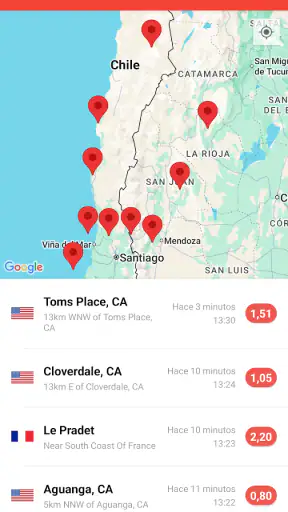 Mis Alertas de Terremotos screenshot
