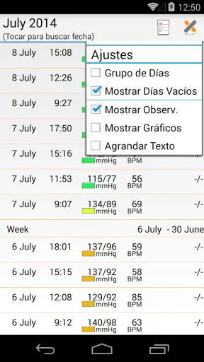MyDiary – Presión arterial screenshot