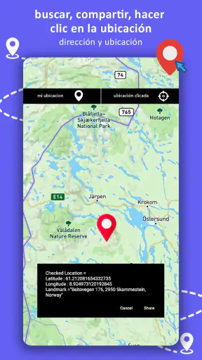 Navegación GPS, mapas y ruta screenshot