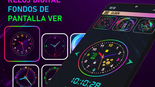 Neon Digital Clock Smart Watch screenshot