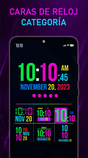 Neon Digital Clock Smart Watch screenshot