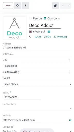 Odoo screenshot