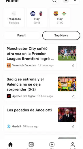 OneFootball Resultados en vivo screenshot