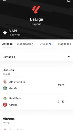 OneFootball Resultados en vivo screenshot