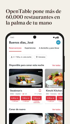 OpenTable screenshot