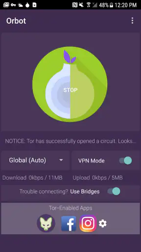 Orbot Proxy con Tor screenshot