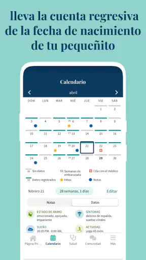 Ovia Calendario de embarazo screenshot