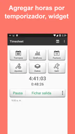 Parte de horas - Horas trabajo screenshot