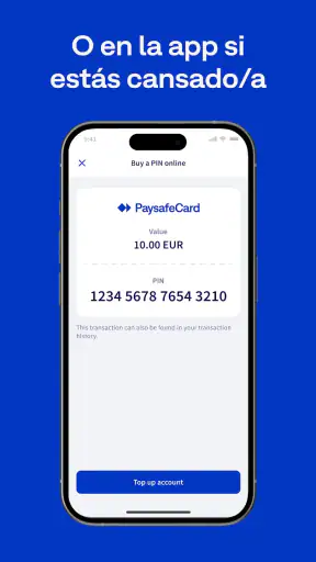 PaysafeCard-sistema de prepago screenshot