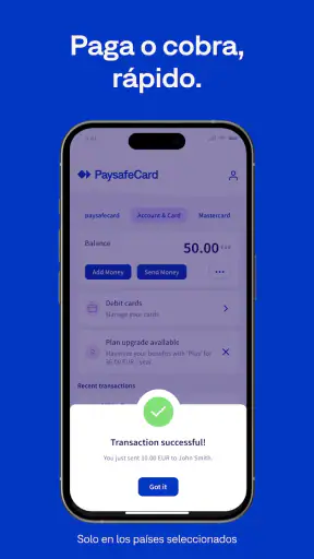 PaysafeCard-sistema de prepago screenshot