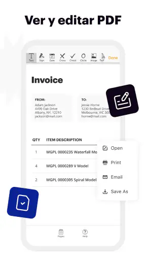 pdfFiller: modificar PDF screenshot