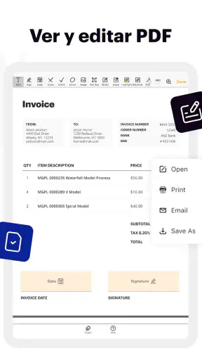 pdfFiller: modificar PDF screenshot