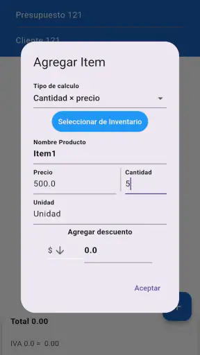 PLANTILLA PRESUPUESTO CLIENTES screenshot