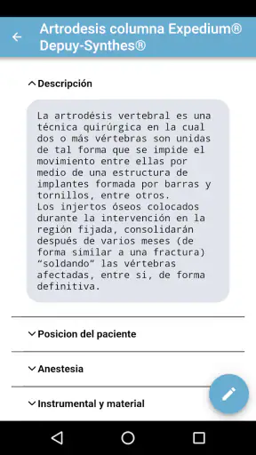 Procedimientos en quirófano screenshot