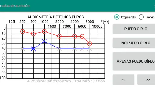 Prueba de audición screenshot
