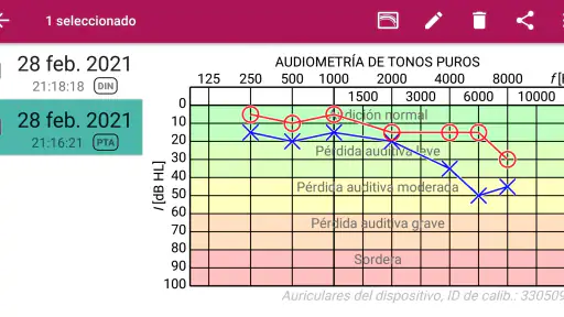 Prueba de audición screenshot