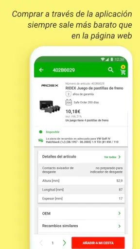 Recambioscoches: recambios screenshot