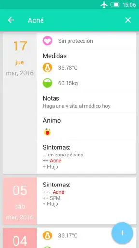 Registro del periodo ovulación screenshot