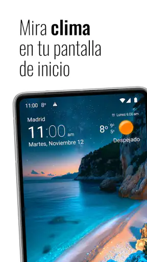 Reloj y clima transparente screenshot