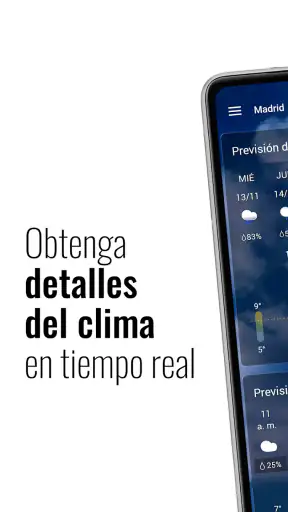Reloj y clima transparente screenshot