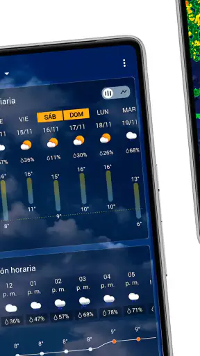 Reloj y clima transparente screenshot