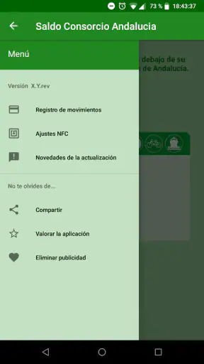 Saldo Consorcio Andalucía screenshot