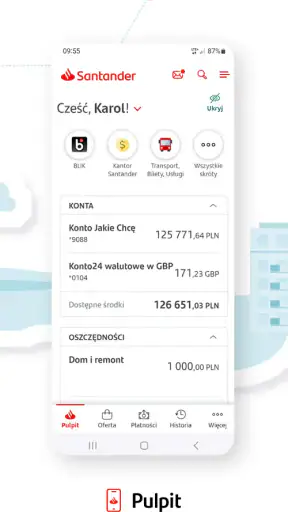 Santander mobile screenshot