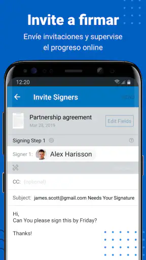 signNow: firmar documentos PDF screenshot