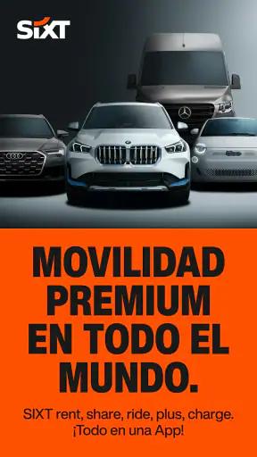 SIXT rent. share. ride. plus. screenshot