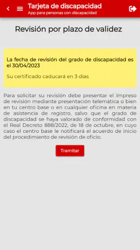 Tarjeta de discapacidad screenshot