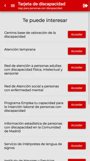 Tarjeta de discapacidad screenshot